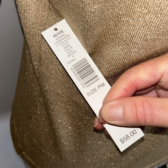 NWT Kate Hill Golden Sparkle “Winning Combination“  Short Sleeve Turtleneck - Picture 5 of 7